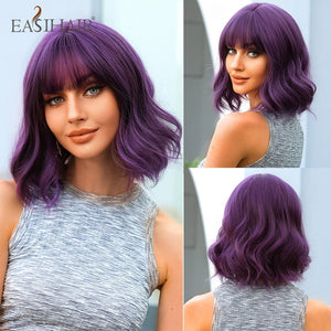 EASIHAIR Synthetic Bob Wigs with Bang Short