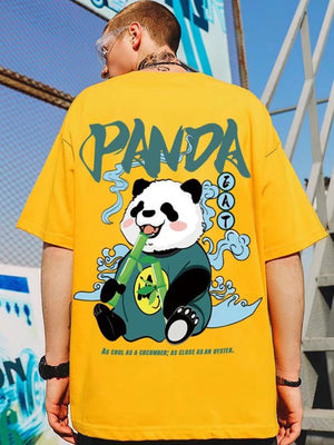panda Print T Shirt Funny Men Summer Casual Short Sleeve Tshirts