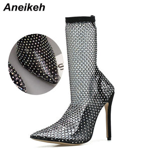 Mesh Pointed toe Sandals Ankle Boots